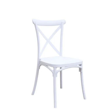 Cross Back Dining Chairs Set (2pcs) - white