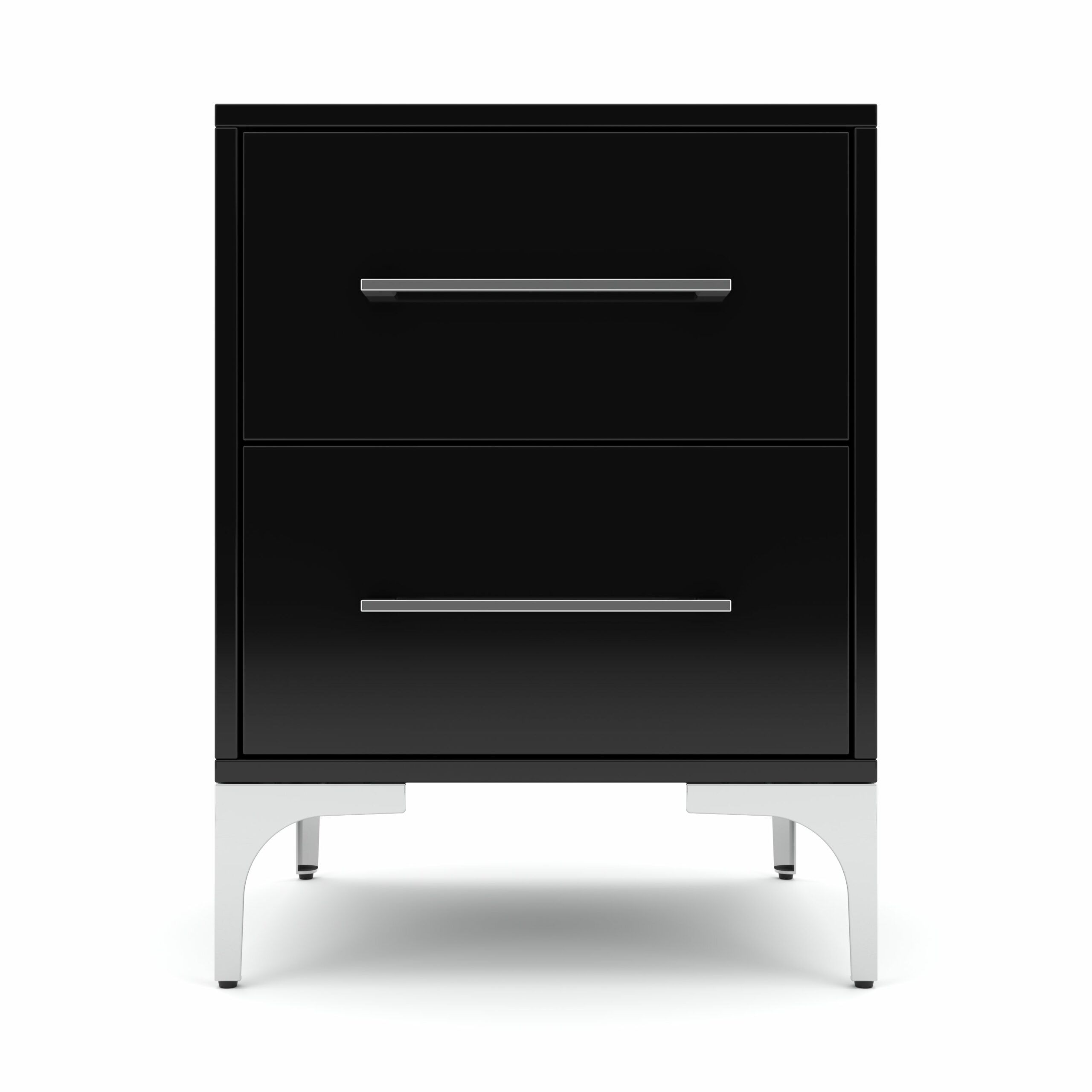 BAM! High Gloss Two Drawer Bedside Table - Black
