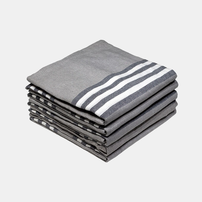 Multipurpose, Easy Fit, Absorbent Kitchen Towel - Design 2408 - 050x070cms (05 Pc Pack) - Stripes - Castlerock