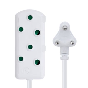 Switched 5m Extension Cable/Cord/Lead Multiplug | Light Duty