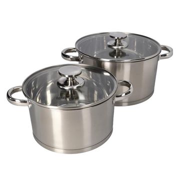 Danny Home DH13-24 Pot Set with Lid 6.1 L capacity  (Stainless Steel, Glass, Non-stick, Induction Bottom)