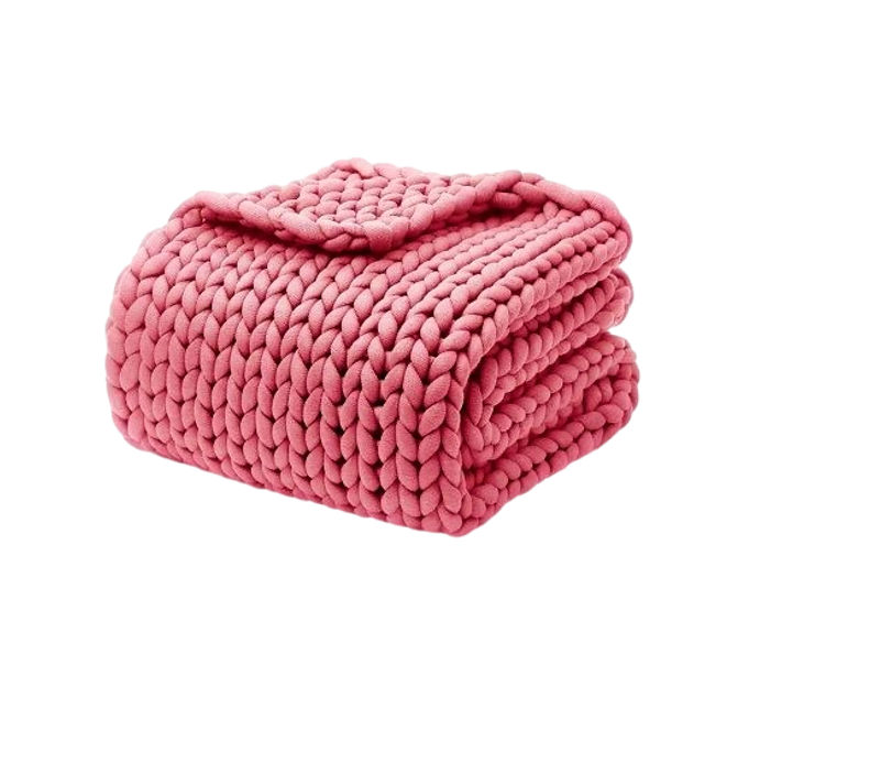 Super Chunky Tube Yarn Throw - PINK
