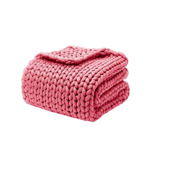 Super Chunky Tube Yarn Throw - PINK