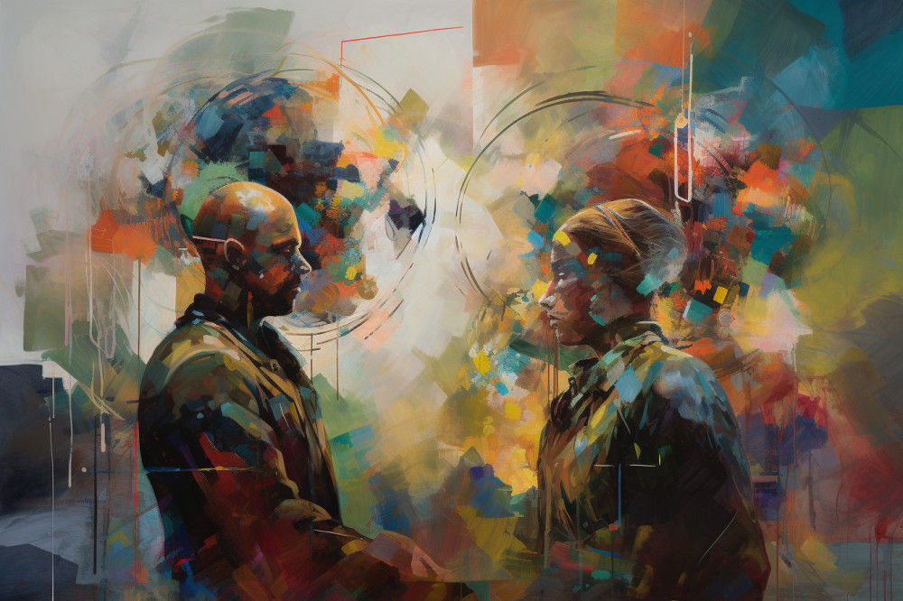 Canvas Wall Art - Abstract Figures Burst With Vibrant Colors - A1092 - [120 x 80 cm]