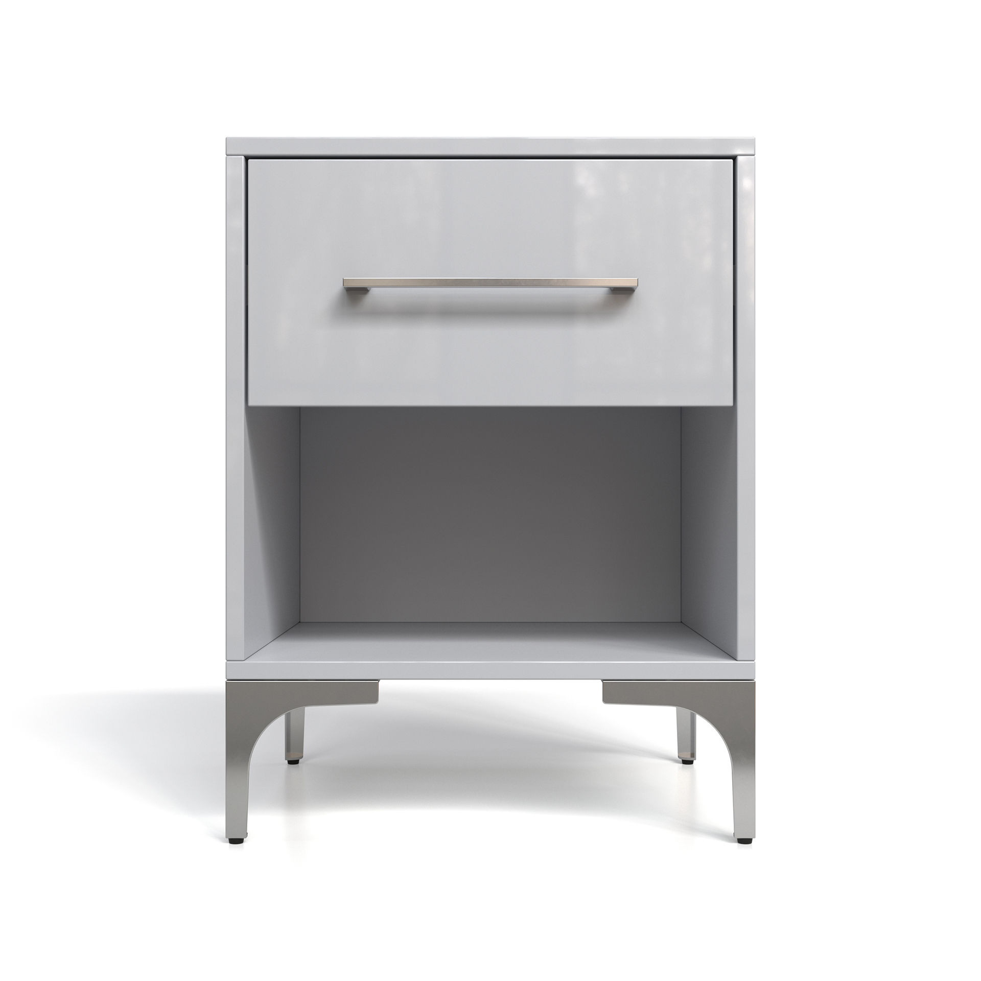 BAM! High Gloss One Drawer Bedside Table - White