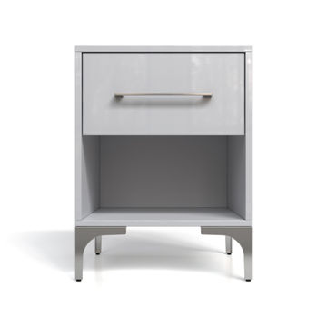 BAM! High Gloss One Drawer Bedside Table - White