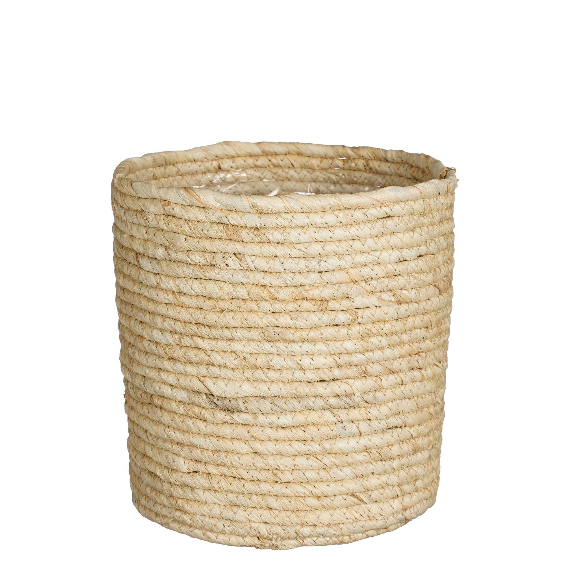 Rachel basket round l. brown - h23xd23cm