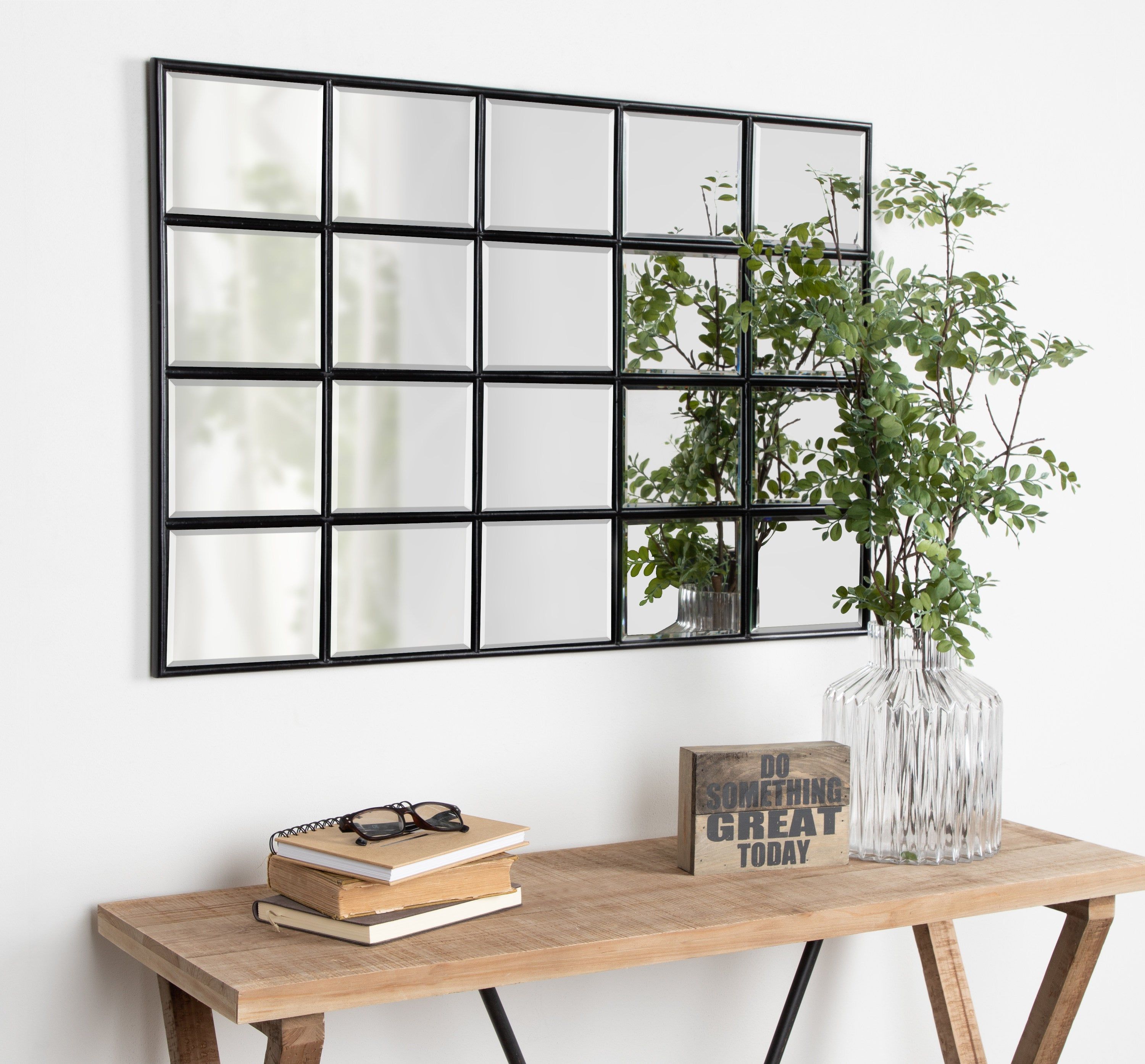 KC Furn- Luxe Black Window Mirror