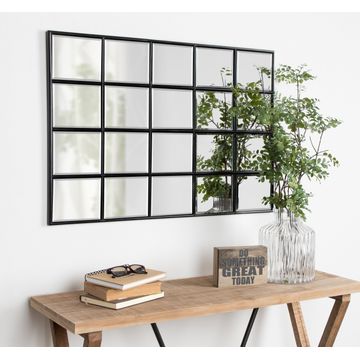 KC Furn- Luxe Black Window Mirror