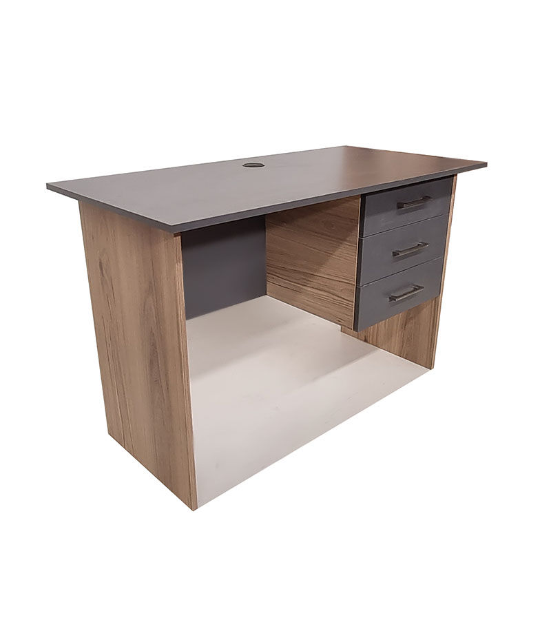 London 3 Drawer Desk 120cm - Storm Grey & Sahara