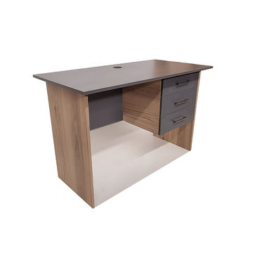 London 3 Drawer Desk 120cm - Storm Grey & Sahara