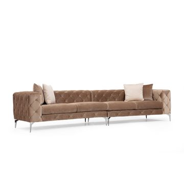 Como - Dark Cream 4 seater chesterfield
