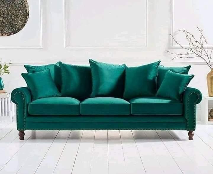 Modern Chesterfield Mint Green Velvet 3 Seater Couch