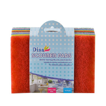 Scourer Pads - Assorted Colours - 145mm x 100mm - 10 Pack - 8 Pack