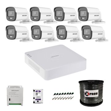 Hikvision 8 Channel 1080p ColorVu Smart Hybrid Audio Complete Kit