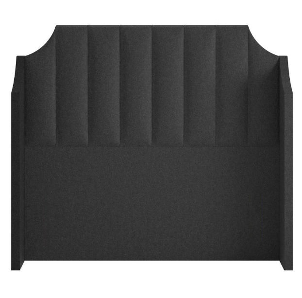 Zenia Arched Headboard Double -Linen Black