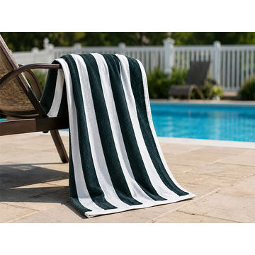 Plush 450 GSM 90x180cms Terry Pool Beach Cabanas - Hunter Green (01 Piece Pack)