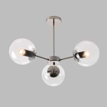 Metal and Clear Glass Chandelier