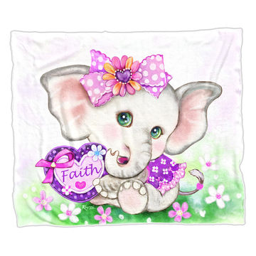Elephant Faith Soft Minky Blanket By Kayomi Harai