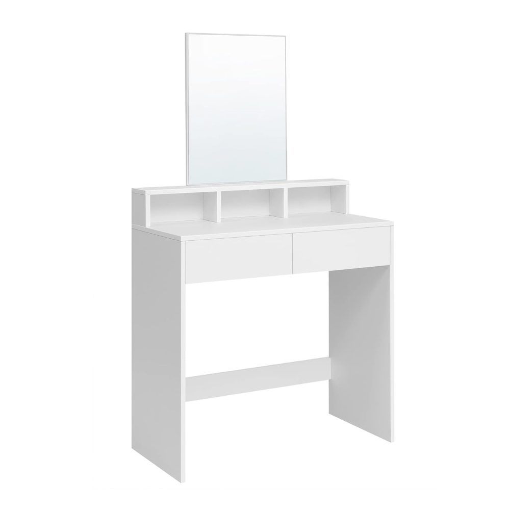 Bragg Ceres Dressing Table Makeup Vanity with Mirror, White