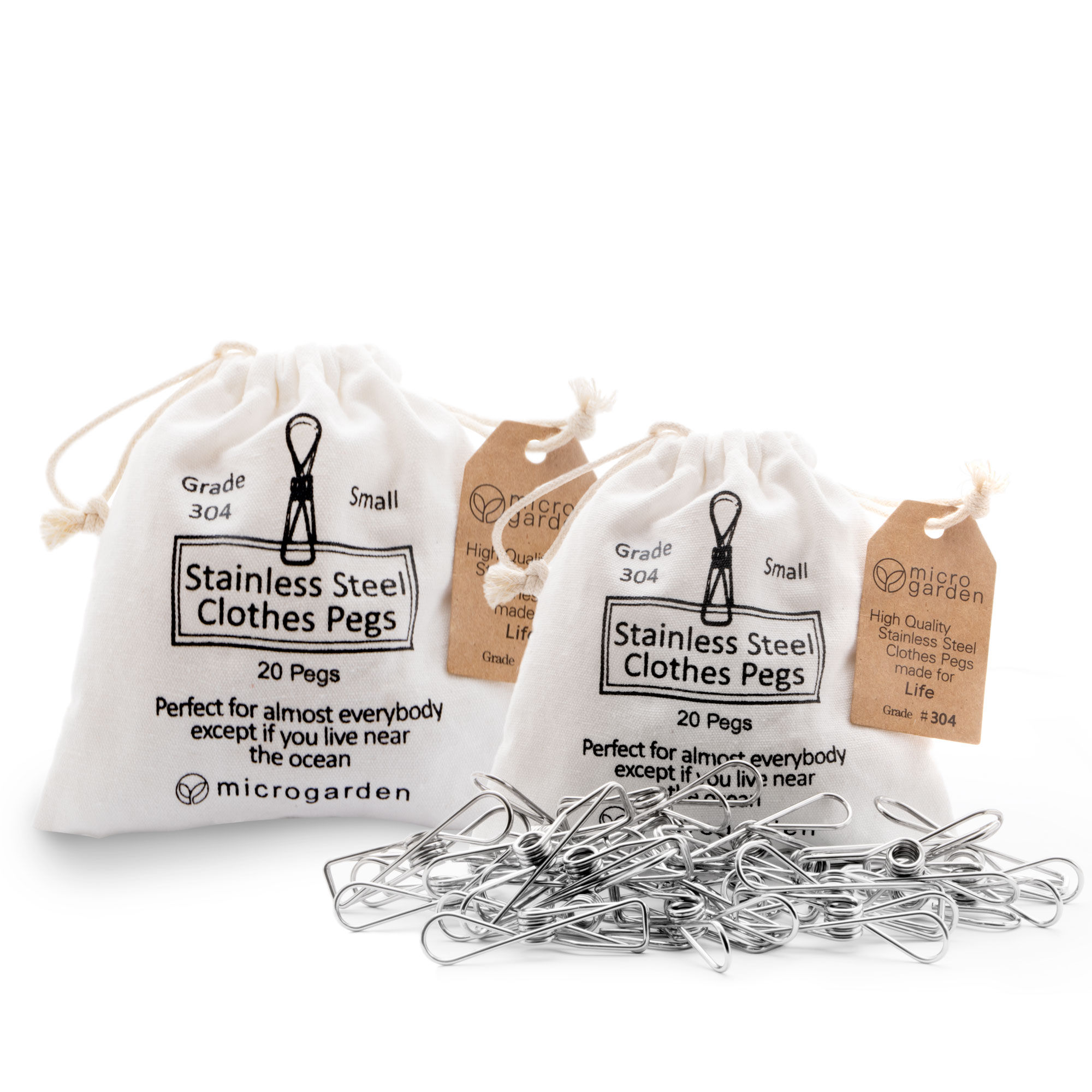 Stainless Steel Pegs - Grade 304 - set of 2 - 40 pegs