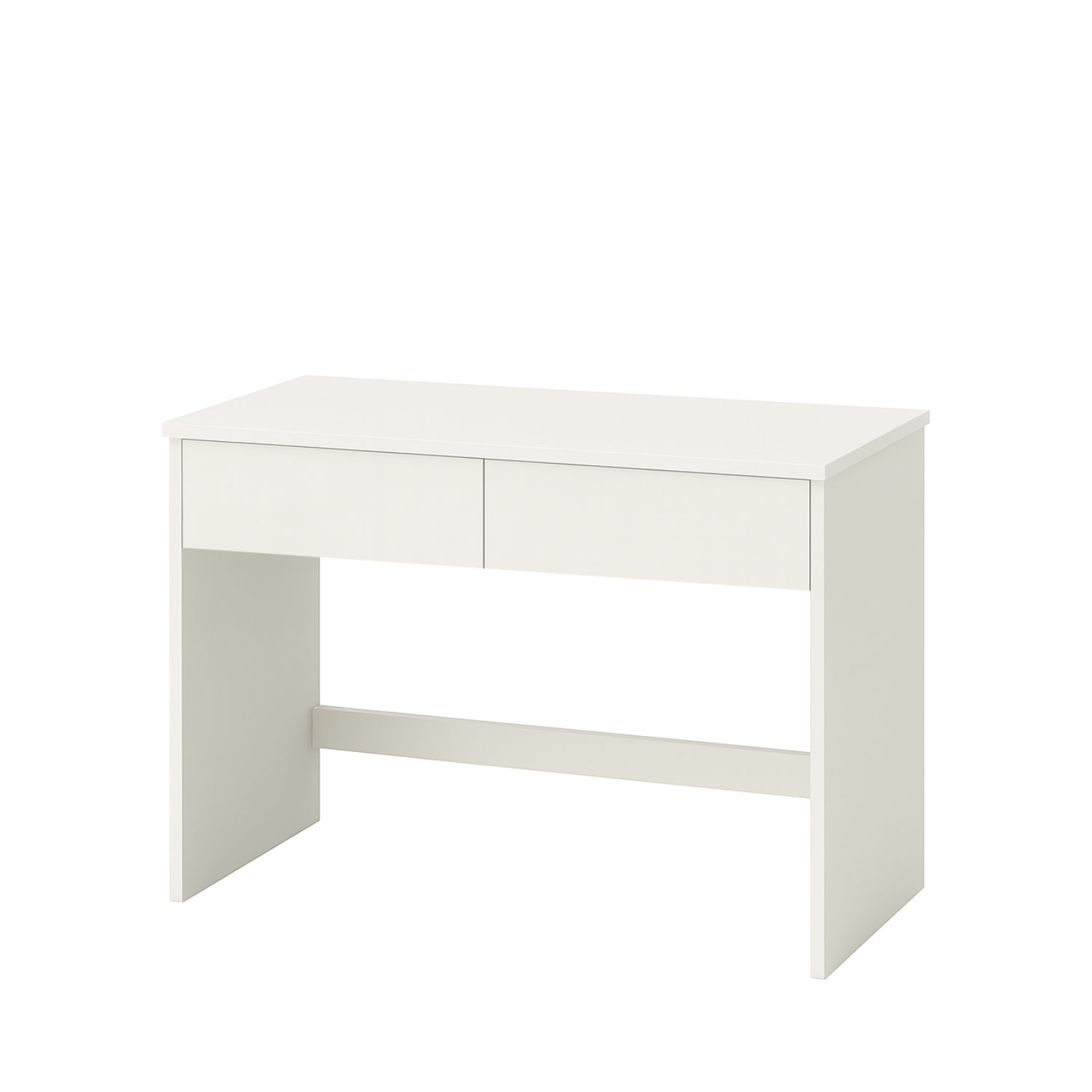 Compact White Vanity Desk with Flip Mirror & Storage Drawers