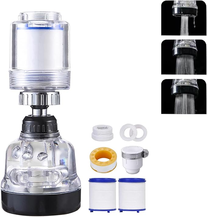 AB-J308 -360 Rotating Tap Head Extender Sprayer for Home Kitchen Sink Bathroom - Three-Speed Adjustable Faucet