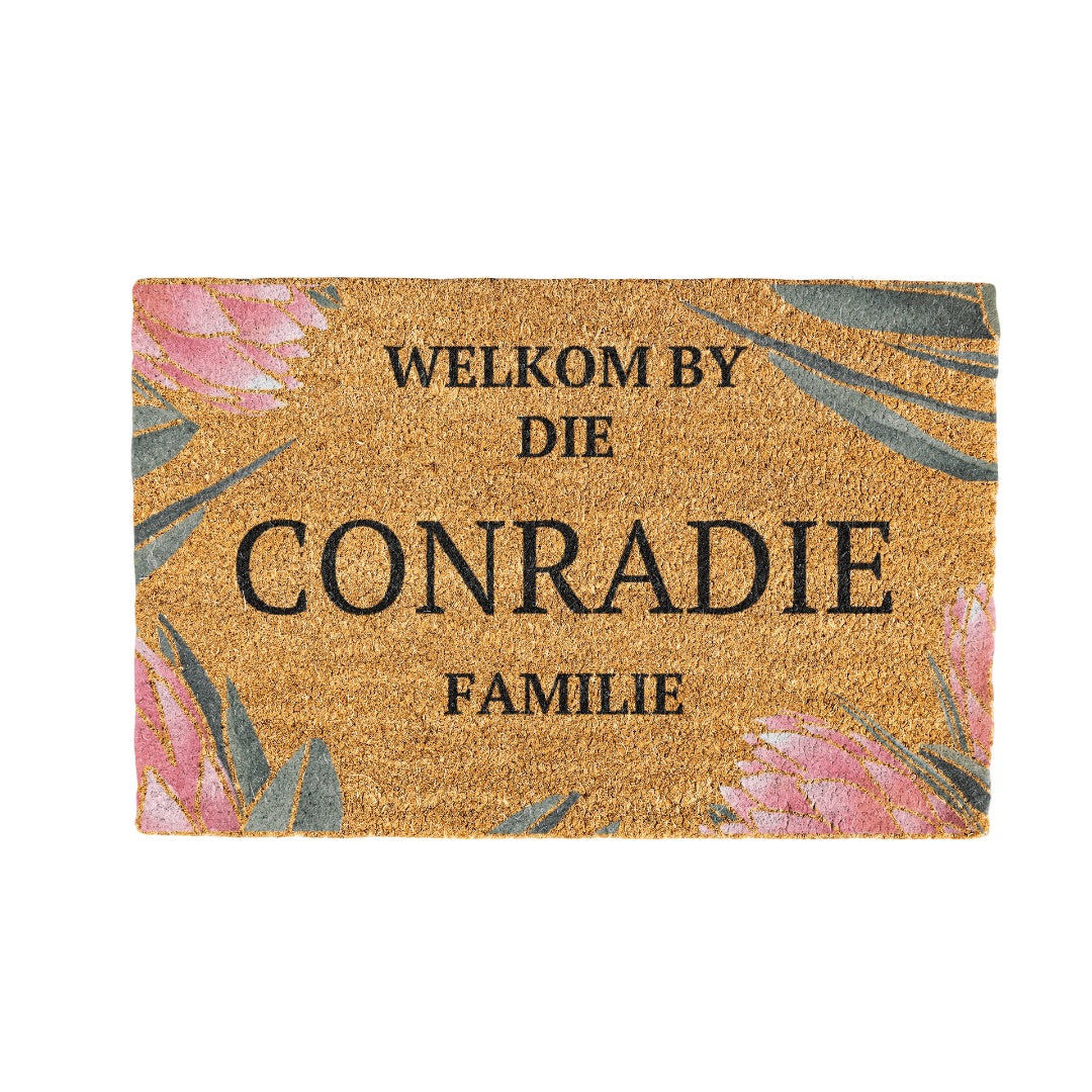 Conradie Familie Naam Coir Doormat Design 700 x 400 mm
