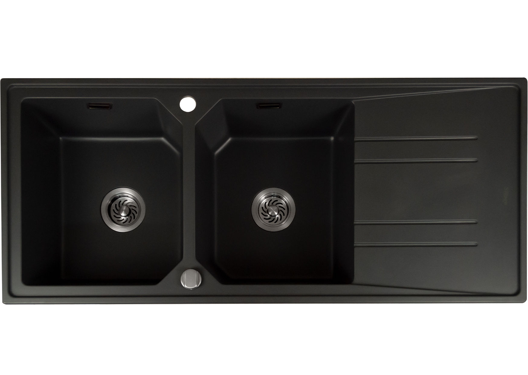Mahina Double Bowl Quartz Kitchen Sink Black - Silver