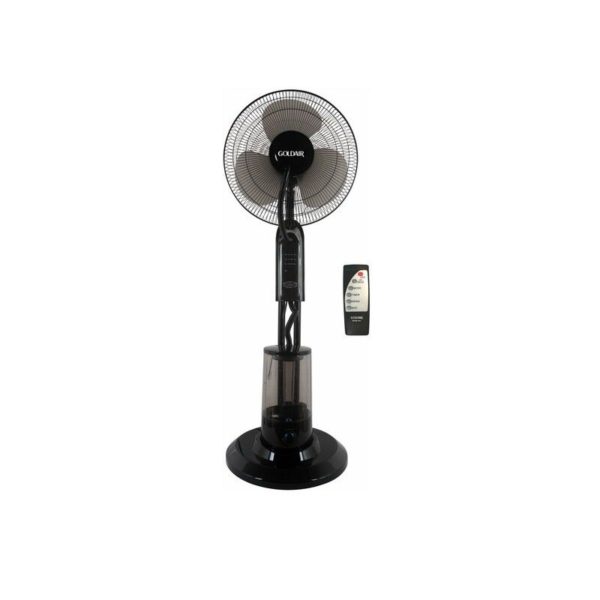 Goldair 40 cm Pedestal Mist Fan with Remote Black GPFM401