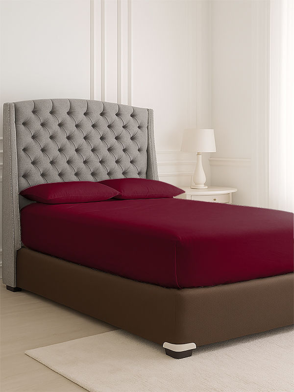 Simply Sleep - Everyday Collection Fitted Sheet - 90GSM- Pomegranate - Single XL (30pc)