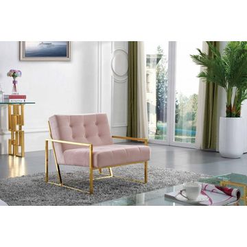 Velvet Accent Chair - Cream white
