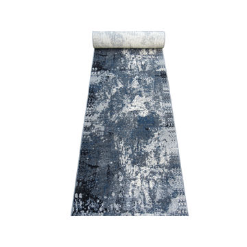 BK Carpets & Rugs -  Modern Passage Runner Rug –  80cm x 4m - Blue , Grey & White
