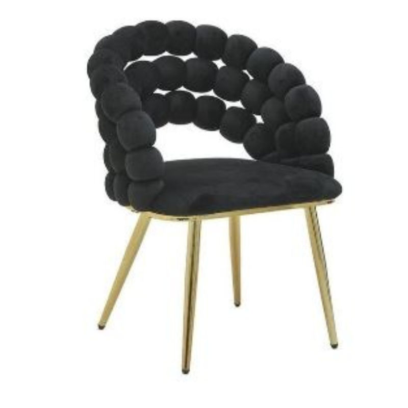 Zoe Velvet Chair-Black