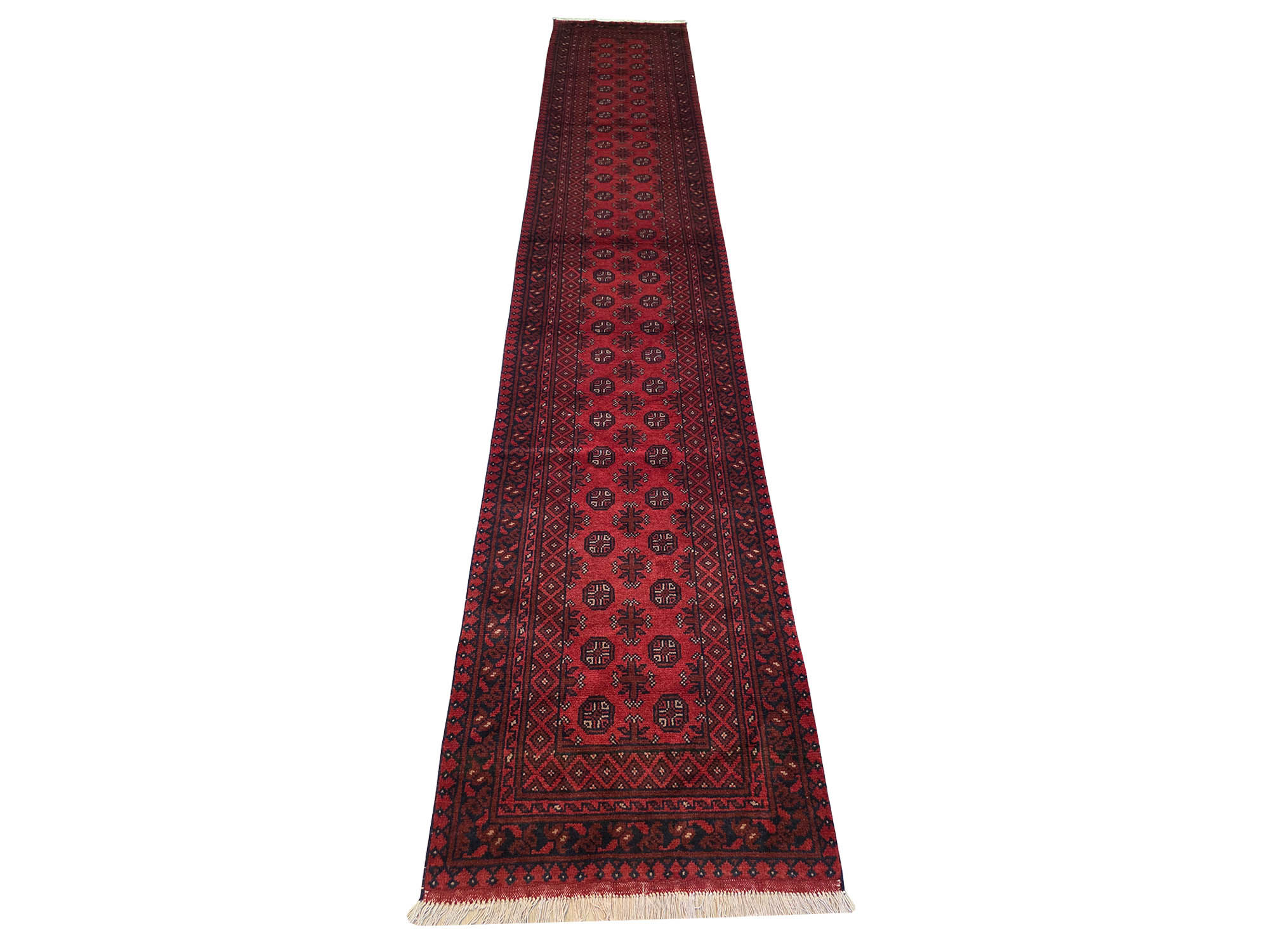 Beautiful Red Afghan Bukhara Design Runner - 477 x 84 CM
