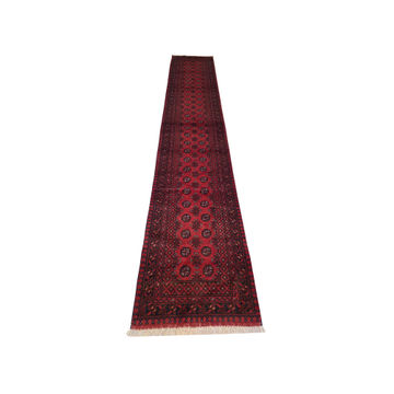 Beautiful Red Afghan Bukhara Design Runner - 477 x 84 CM
