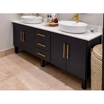 Modern Double Vanity w/ Quartz Top
