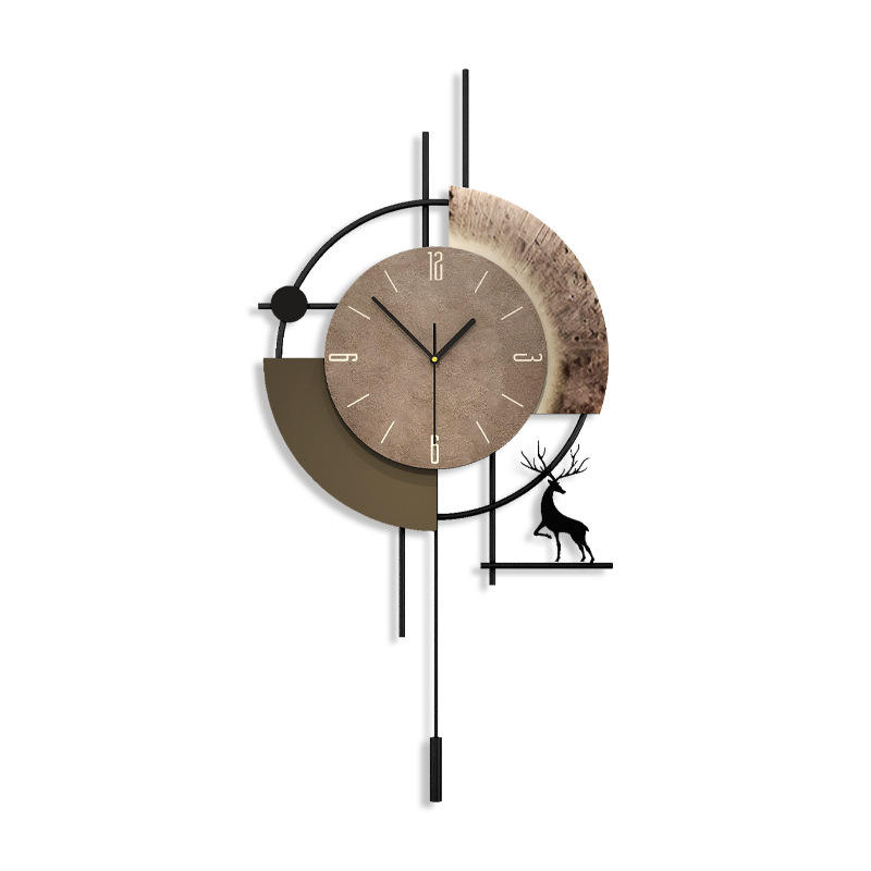 Modern Abstract Geometric Deer Pendulum Wall Clock