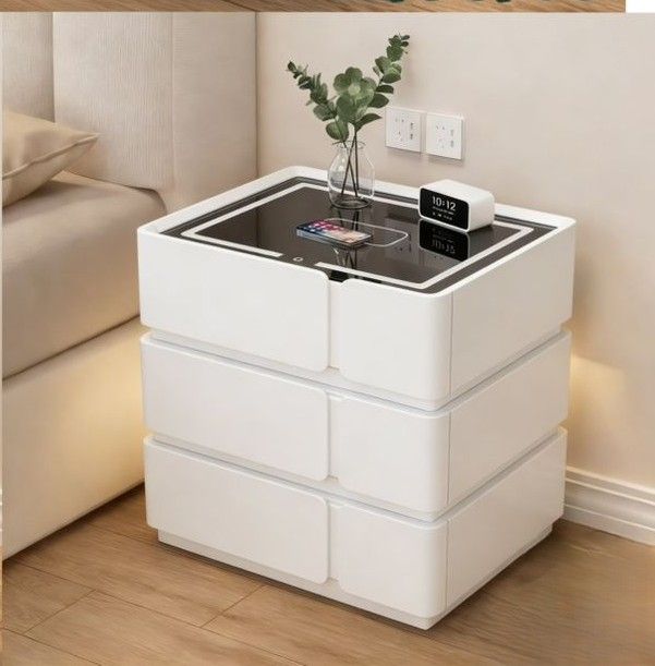 LBM FURN-Smart LED Nightstand Wireless Charger- White
