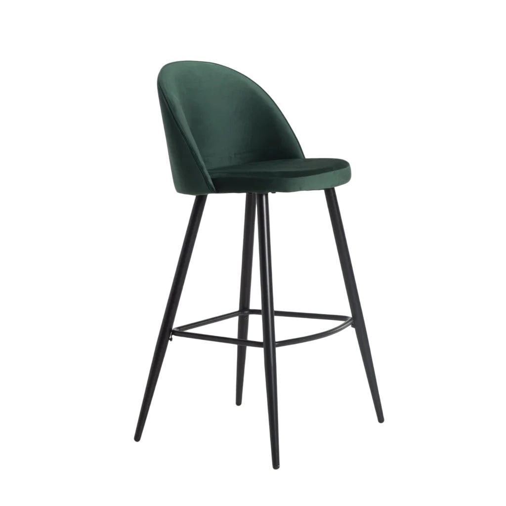 Vividitto -Extreme Velvet  Barstool - Forest Green