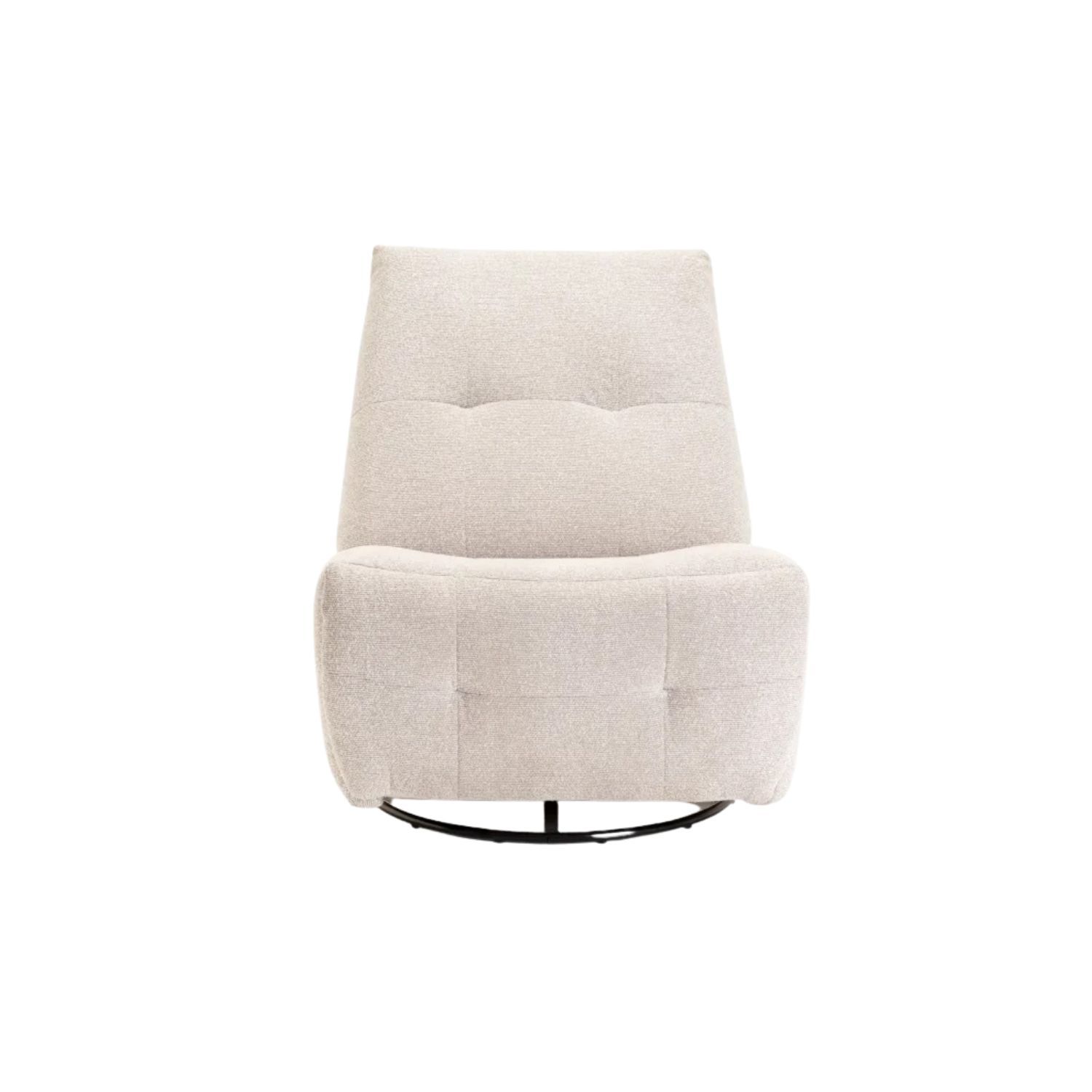Light Grey Fabric Swivel Recliner Chair – Armless Comfort