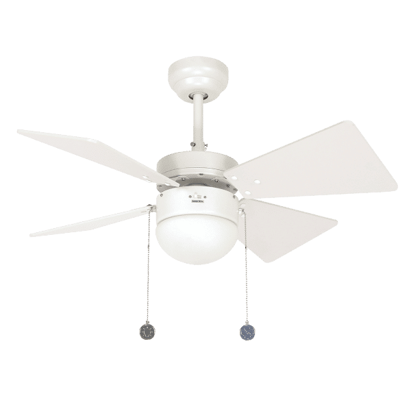 Zebbies Lighting Kite White Ceiling Fan with Pull Chains
