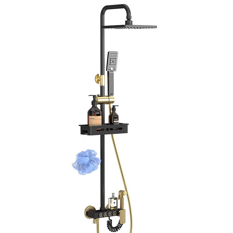 Modern Shower System – 20.3 cm Rain Showerhead, Handheld & Tub Faucet (GOLD)