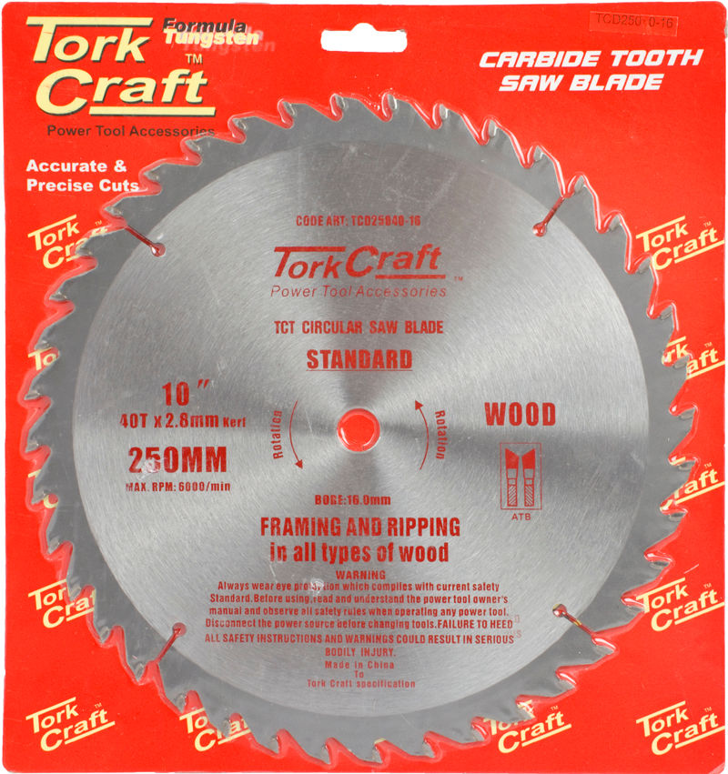 Tork Craft - Blade Tct 250 x 40T 16mm