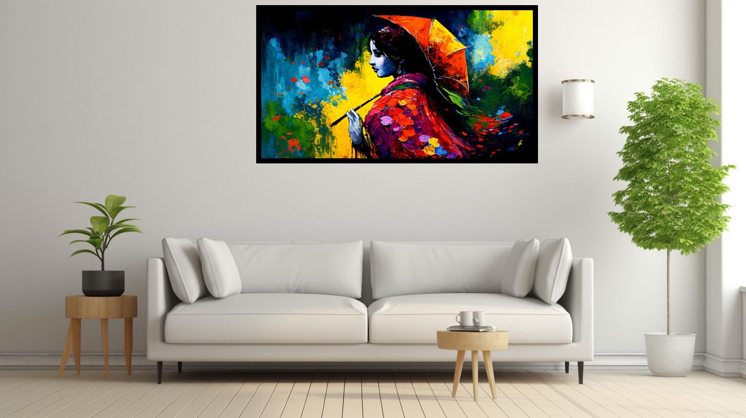 Canvas Wall Art - Beautiful Woman with Umbrella - B1643 [120 x 80 cm]