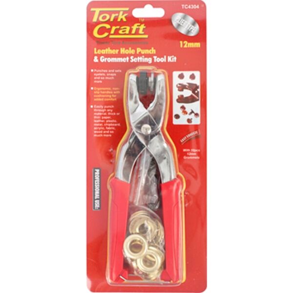 Grommet Setting Tool Kit C/W 10Pc Eyelets 12Mm