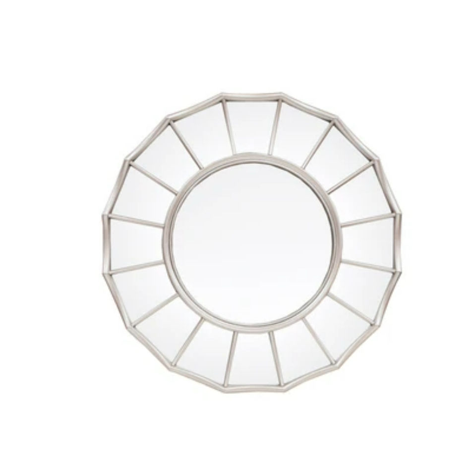 KC FURN-Trento Silver Round Mirror