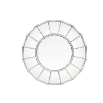 KC FURN-Trento Silver Round Mirror