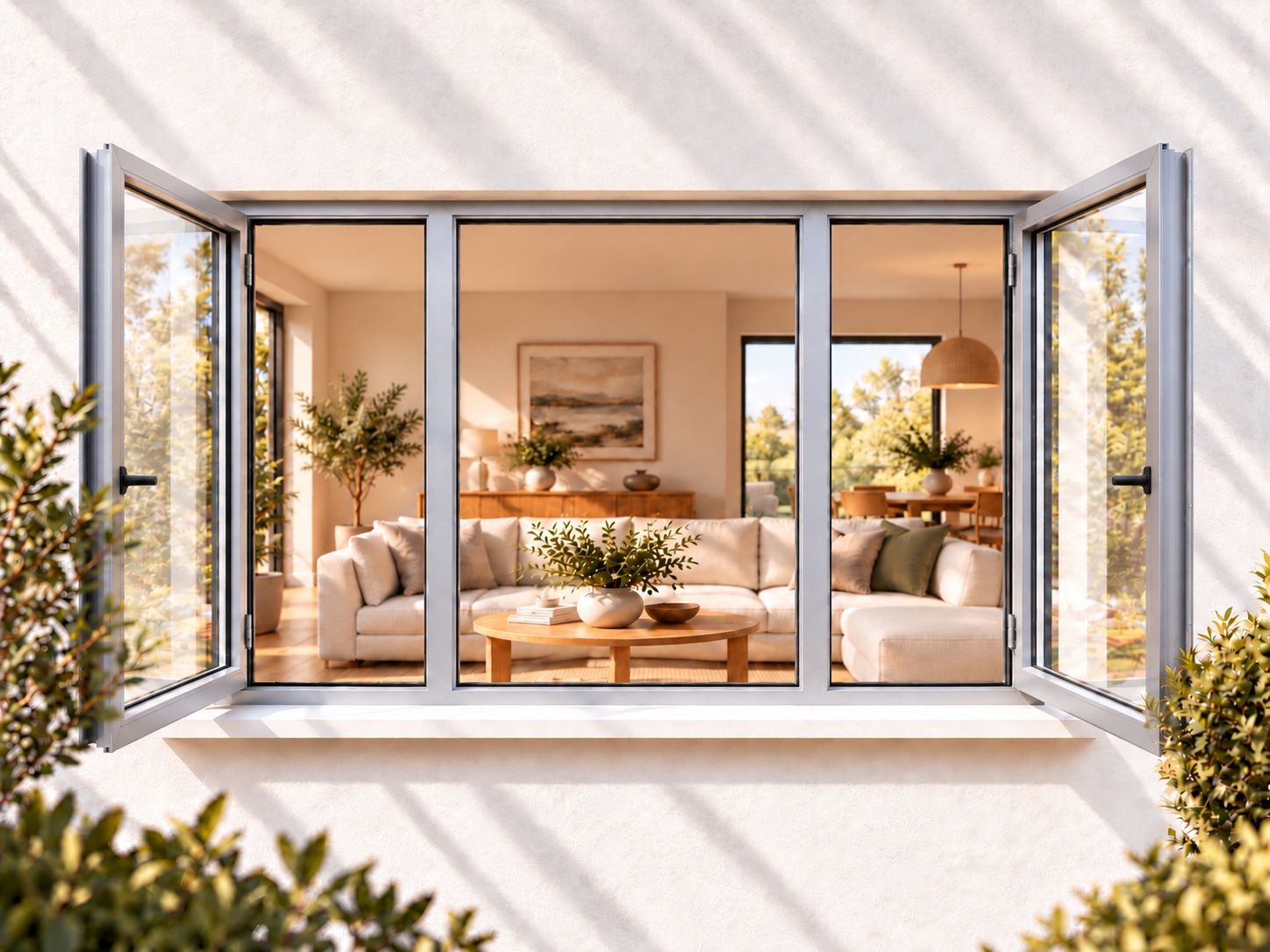 Kenzo Premium Side-Hung Aluminium Window - Silver, 2100 900 mm, Double Side Opener
