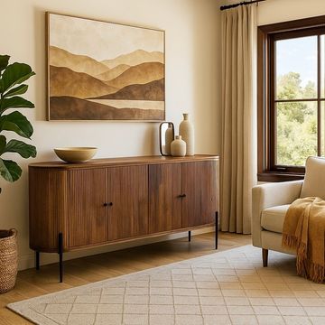 KC FURN – 200cm Lyra Mango Wood Fluted Sideboard